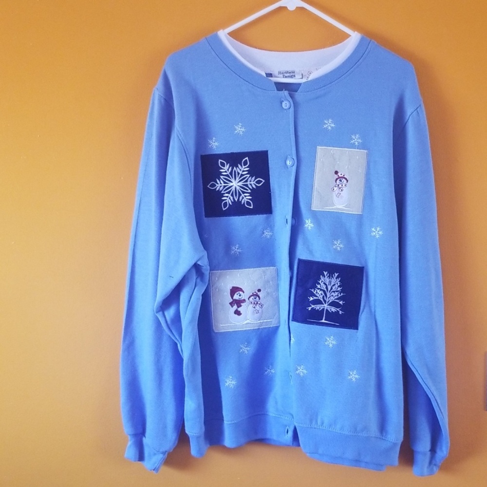 Hartfield Design Snowman Button Down Sweater